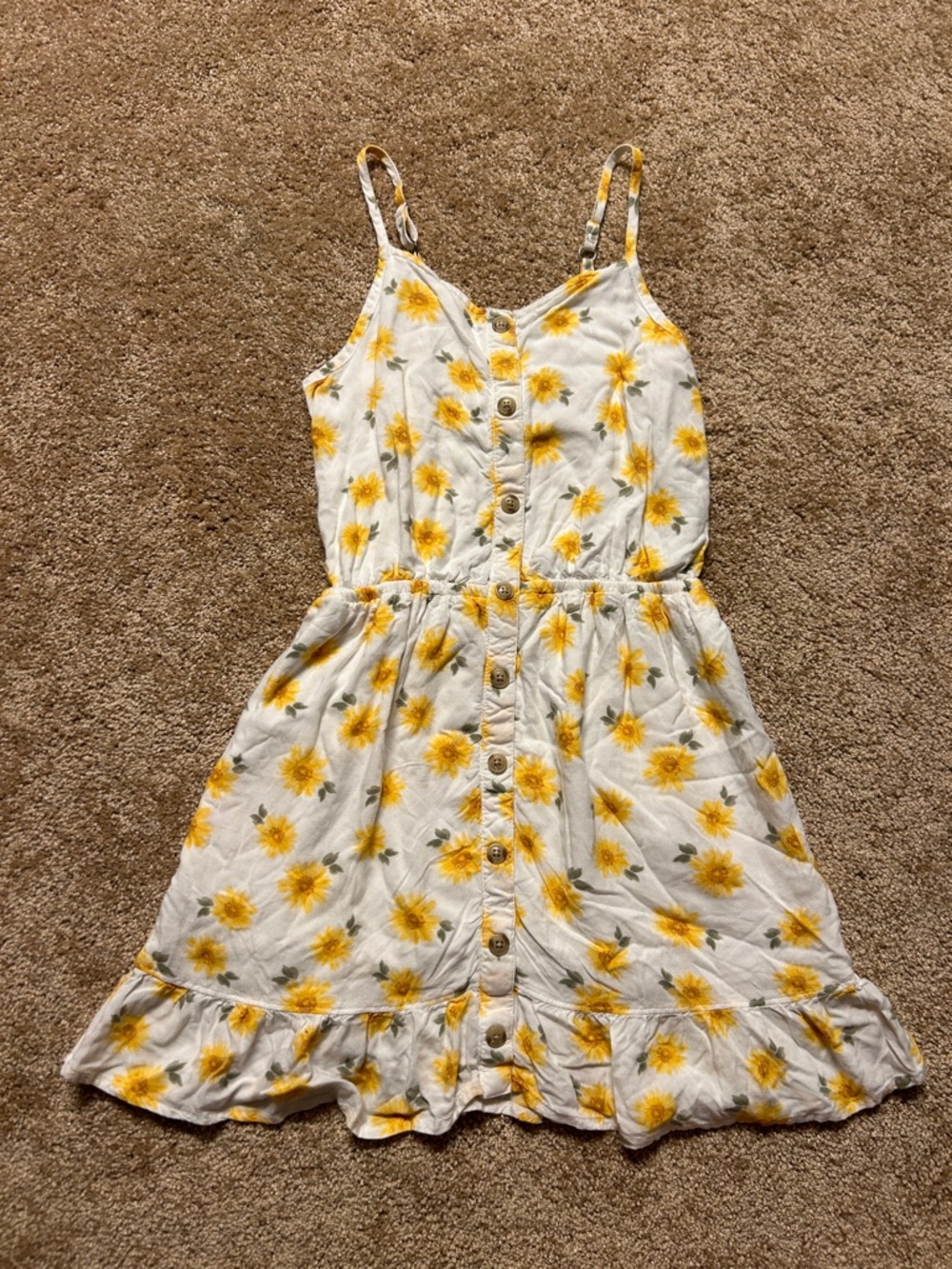 Abercrombie Kids White Sunflower Sundress